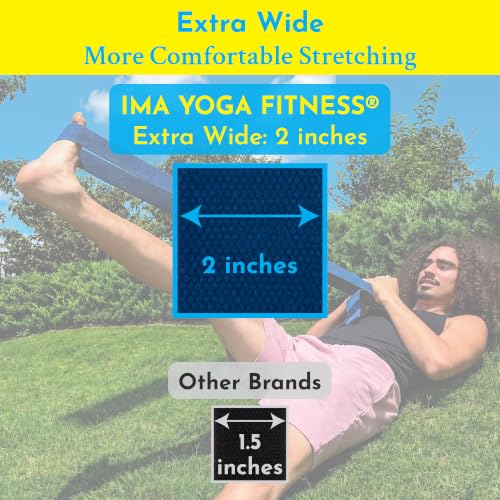 Extra-Wide 2 Inch Cotton Yoga Strap: Stretching, Physical Therapy, Exercise - color: Navy, size: 10 feet