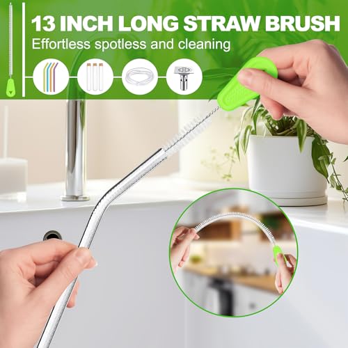 Rnoafmu Bottle Brush Set of 3, 14'' Water Bottle Brush & 13'' Straw Cleaner