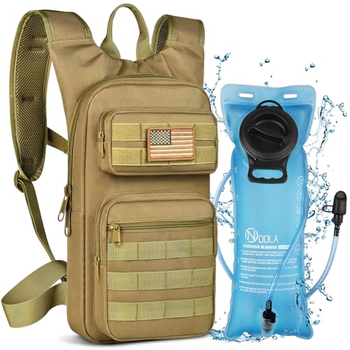 NOOLA Hydration Backpack with 3L Water Bladder, Tactical Pack for Hiking - color: Tan
