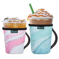 Reusable Insulated Neoprene Iced Coffee Sleeve, Hot & Cold Drink Cooler Cover for 16-32oz Cups, Compatible with Starbucks/Dunkin/McDonalds, Durable Beverage Holder for Cold Soda, Multi-Pattern Options - color: Pattern4
