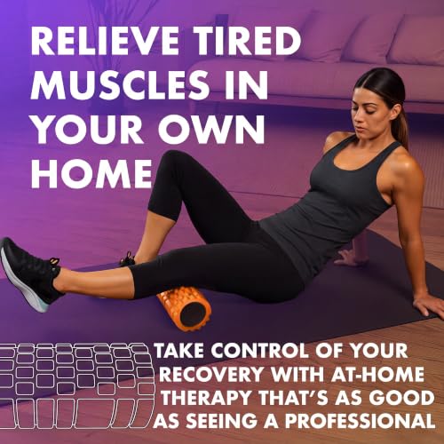 321 STRONG Patented 3-Zone Massage Roller, Medium Density for Exercise - color: Orange