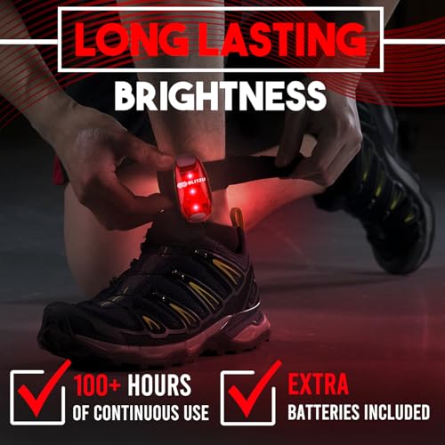 LED Safety Lights 4 Pack, Clip On High Visibility Strobe Light for Walk Run - color: Red