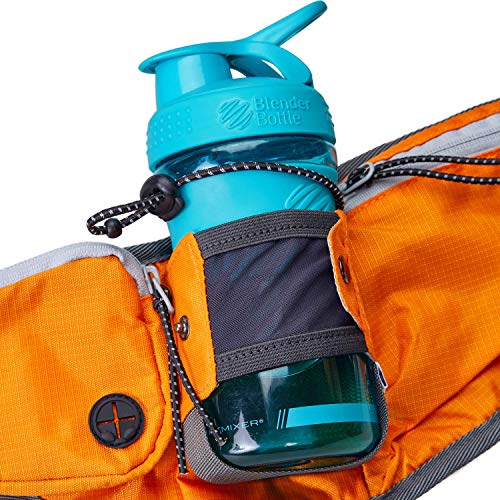Blueberry Style Orange Bumbag Waist Bag Fanny Pack for Walking Running - Built-in Poop Bag Holder, Dog Treat Pouch, Adjustable Waistband, and Bottle Holder - color: 1 Pack Waist Bag - Orange