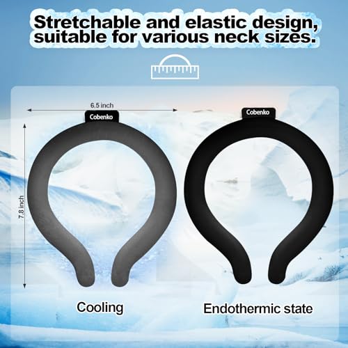 Neck Cooling Tube with Insulated Bag, Reusable PCM Ice Ring, Neck Cooler - color: Black*2