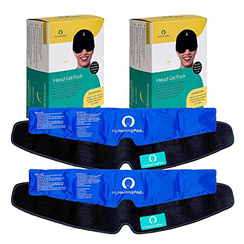 Reusable Head Gel Ice Pack with Adjustable Elastic Band - Head Gel Pack Fits Most Head Sizes - Flexible Ice Packs for Men and Women - Soft Ice Pack with Elastic Band for Convenient Use - 2 Packs - style: Head Gel Ice Pack
