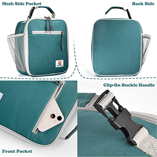 CaCTOUR Lunch Box Kids,Premium Insulated Lunch Bag for Girls Boys,Soft Bag Mini Cooler Back to School Thermal Reusable Lunch Bag for Work School Picnic (Green) - color: Green
