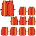 zojo High Visiblity Reflective Mesh Safety Vest Bulk 10 Pack - color: 10pcs-neon Orange Updated
