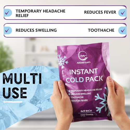 12 Pack Large Instant Ice Packs for Injuries, Disposable Cold Packs - size: 12 Pack (9" x 6")