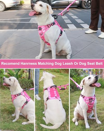 Tactical Dog Harness No Pull,Service Dog Vest with Handle,Pink Camo, M - color: Pink Camo, size: M( Neck: 18''-23.5",Chest: 20"-27")