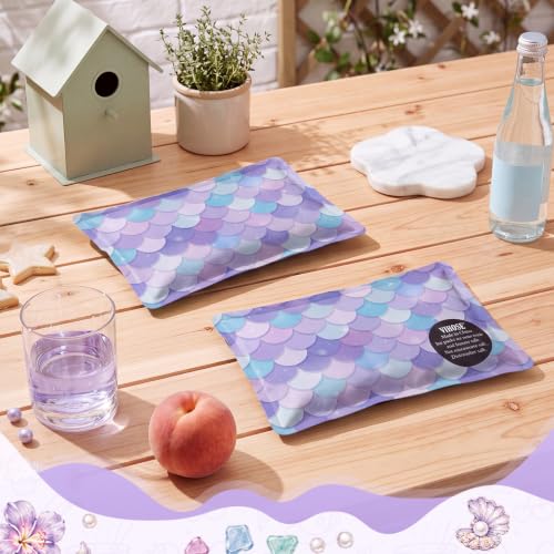 VIHOSE 2 Pcs Ice Packs for Lunch Box Bag - color: Purple, style: Mermaid