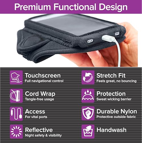 Tune Belt AB92 No-Slip Running Armband for Large/XL Phones and Cases - color: Black