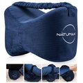 Knee Pillow for Side Sleepers - Relief from Sciatica Pain, Back/Leg Pain, Pregnancy, Hip and Joint Pain Memory Foam Leg Pillow + Free Sleep Mask and Ear Plugs - color: Blue