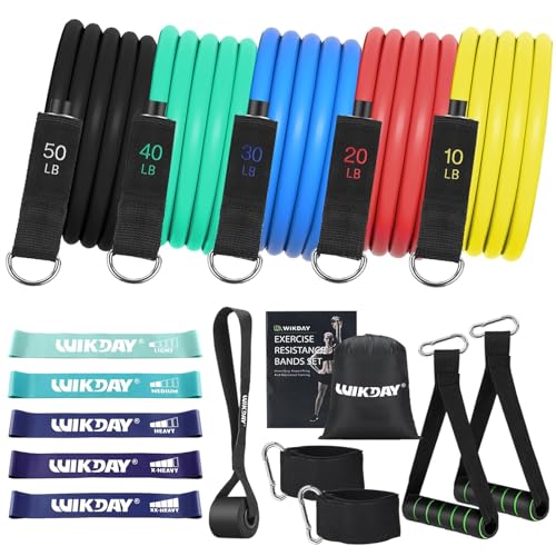 WIKDAY Resistance Bands with Handles for Exercise,beginners - color: 150LBS COLOR-BLUE LOOP