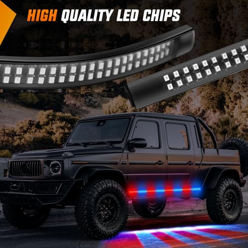 Nilight 2PCS 70 Inch Running Board LED Lights Strip Red Blue for Truck - color: Red Blue