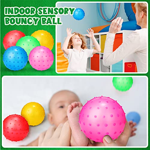 Jerify Knobby Balls Spiky Sensory Bouncy Balls Bulk - color: Multicolor