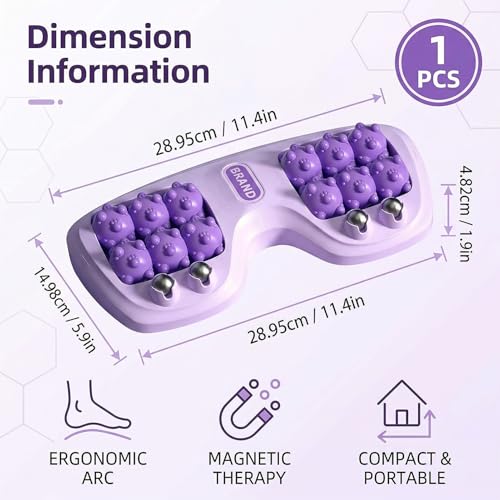 Dual Foot Massage Roller for Plantar Fasciitis Relief Purple - color: Purple