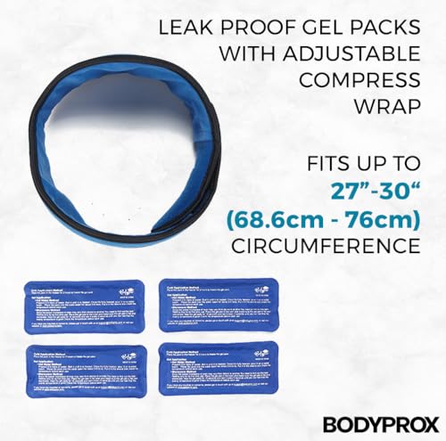 Bodyprox Face ice Pack for Jaw, Head and Chin, Adjustable Hot and Cold Wrap for Wisdom Teeth and TMJ Pain Relief, Nylon, Blue