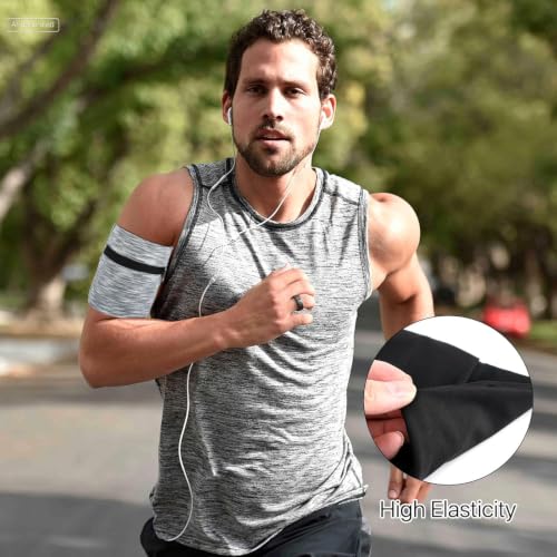 6 Pieces Wrist Wallet for Men, High Elasticity Polyester Wrist Pouch, Wrist Wallet Pocket Wristband with Zipper, Ideal for Travel, Cycling, Running, Walking, Hiking, 6 Colors