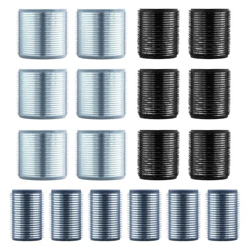 18 pcs Self-Grip Ceramic Thermal Hair Rollers for Women Blowout Look - color: Light Gray