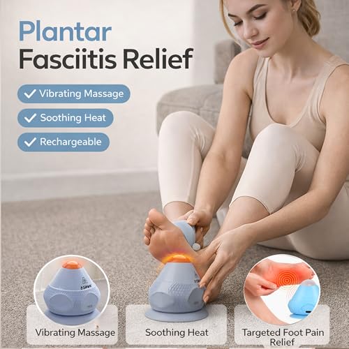 HZC Heated Vibrating Massage Ball – Plantar Fasciitis Relief & Back Pain Massager, Suction Base for Wall or Floor Use, Hands-Free or Handheld, Rechargeable Trigger Point Ball