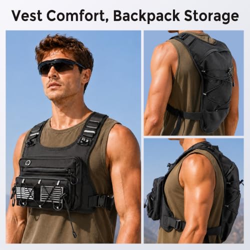 Running Vest Water Backpack with 2L Leak-Proof Bladder for Men & Women - color: Black