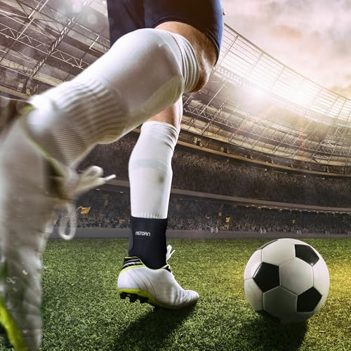 Ankle Brace for Achilles Tendonitis and Plantar Fasciitis, Adjustable Compression Support Sleeve with Figure-8 Strap, Sprained Ankle Wrap for Running and Sports, Men and Women, One Size Fits Both Feet - size: Medium