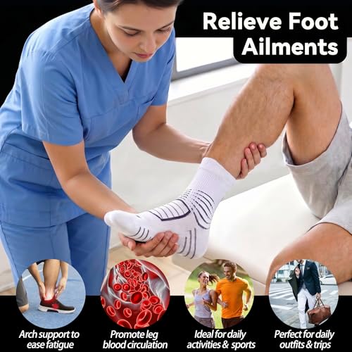 Ankle Compression Support Socks Men,15-20 mmhg,Size 10-13,3 Pairs - color: 3 Grey, size: X-Large