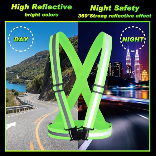 Hercicy Reflective Vest High Visibility Safety Vests Bulk - color: Green