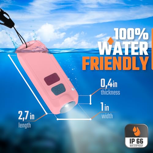 Rechargeable Waterproof Personal Safety Alarm Keychain,130dB Siren, Pink