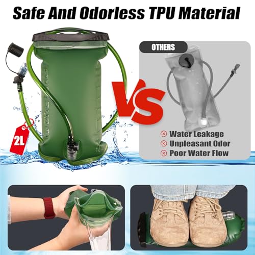 Running Vest with 2L Leakproof Water Bladder, Chest Pack for Hunting with Insulated Compartment for Men & Women Running, Cycling, Camping, Hiking, Skiing