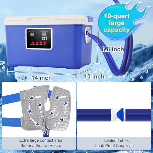Cold Therapy Knee Ice Machine for After Surgery, Portable Cooling Therapy Device with Adjustable Timer, Supports All-Night Continuous Working, Ideal for Knee/Ankle/Shoulder/Waist Relief
