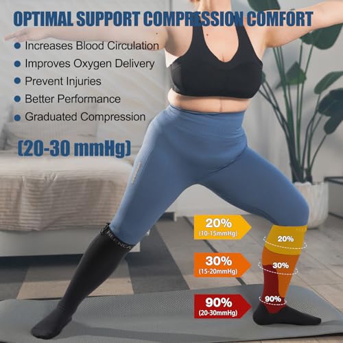 NEENCA Professional Compression Socks for Women Men Circulation, 20-30 mmHg - size: XX-Large