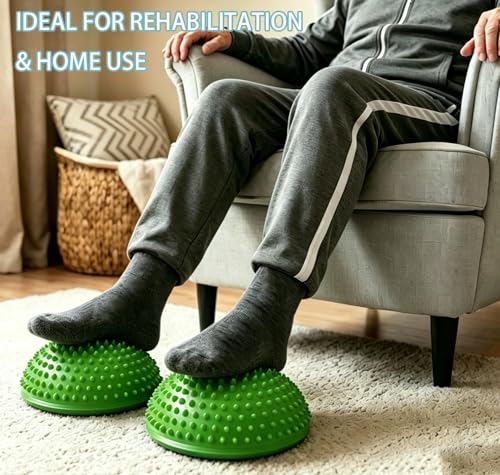 2PCS Hedgehog Balance Pods, Half Ball Balance Trainer with Pump - color: Green