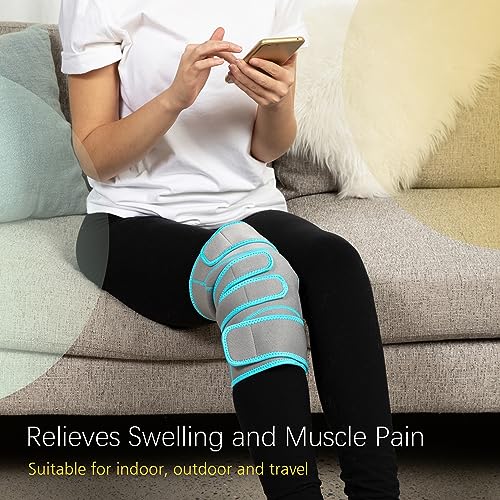 BraceUP Knee Ice Pack Wrap - Hot Cold Ice Pack for Knee, Reusable Gel Brace for Knee Pain Relief, Torn Meniscus Tear Brace, Sport Injury, and Replacement Surgery