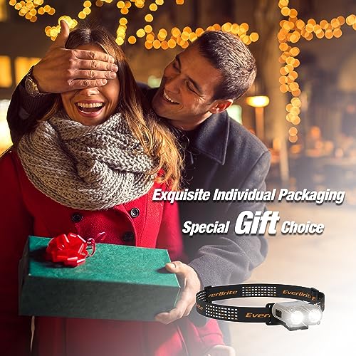 EverBrite Rechargeable Headlamp, Clip-On Hat Light with Motion Sensor
