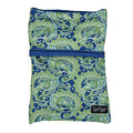 Sprigs Wrist Wallet Running Wristband Pocket for Keys Cards Cash ID Phone - color: Aqua Paisley