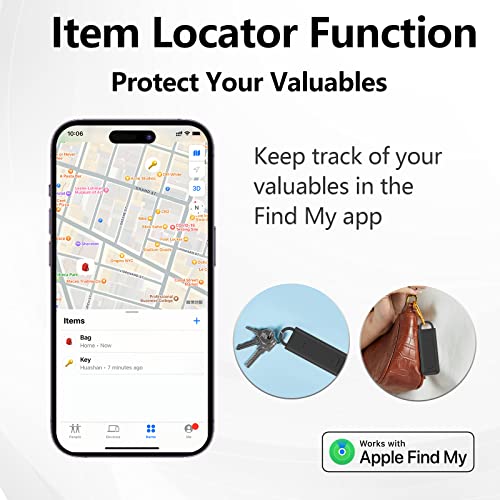 3-in-1 Personal Alarm Keychain with Apple Find My - 130dB Emergency Siren, LED Strobe Flashlight, GPS Tracker Keychain for Women, Kids, Seniors - Real-Time Location, Anti-Loss, iOS Only - color: Dark Gray
