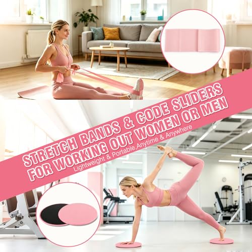 Pilates Kit for Home Workouts, 19-Piece Full Body Fitness Equipment Set with 14.5" Pilates Ring, 9.8" Exercise Ball, Resistance Bands, Core Sliders & Ankle Weights for Women and Beginners