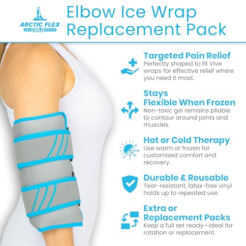 Arctic Flex Gel Replacement Packs - Ice Packs Reusable for Elbow Ice Brace - size: Elbow