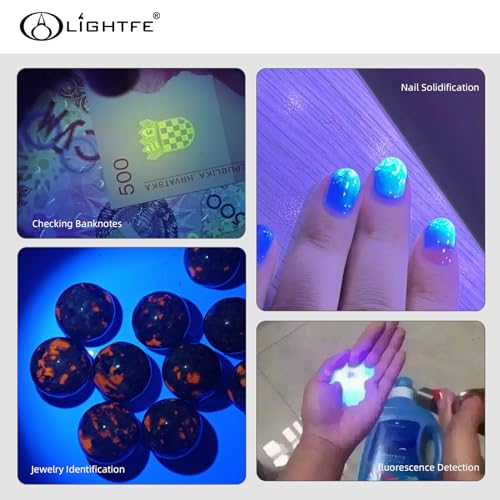 UV MINI 01D Blacklight Flashlight 365nm Keychain lamp, Suitable for pet Urine Stains, Stains, Minerals, Fluorescent Agent Detection, and Currency Art Identification, etc - color: UV365NM