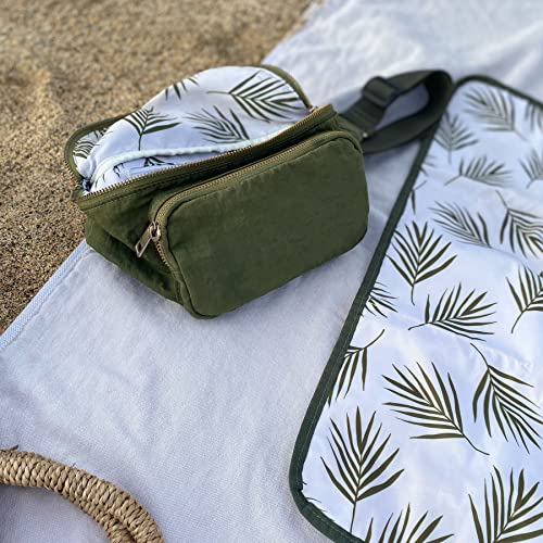 Ditty Co. - Lanikai Small Diaper Bag - Portable Changing Pad - Crossbody Bags For Women - Fanny Pack - Baby Travel Essentials (Olive Green) - color: Olive Green