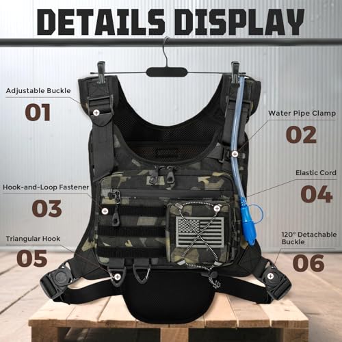 Hydration Vest with 2L Water Bladder for Men and Women,Lightweight Adjustable Hydration Backpack,Hiking Backpack with Water Bladder for Climbing Cycling Hiking - color: Camo