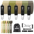 WHATAFIT Resistance Bands with Handles, 150 lb Exercise Bands Set - color: Green 16PCS