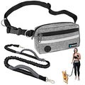 PetAmi Hands Free Dog Leash Waist Belt Bag Fanny Pack, Single, Heather Grey - color: Heather Grey, size: 1 Leash