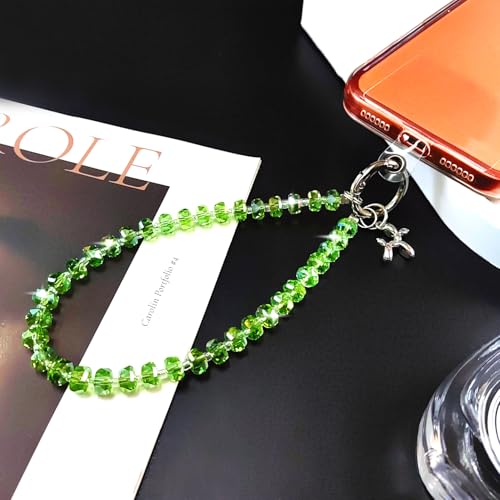 C.J.M.K Beaded Phone Wristband, Lanyard Chain - color: 03-green