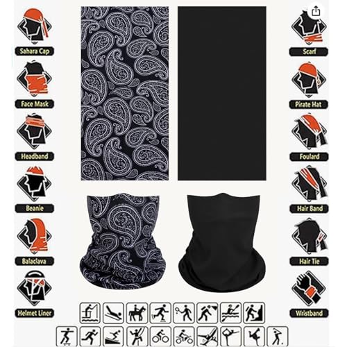 Face Mask Multi Bandana Neck Gaiter Seamless Magic Headband Outdoor Face Scarf for Dust Wind and UV Resistance - color: No17
