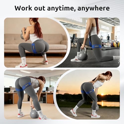 MANUEKLEAR Non-Slip Blood Flow Restriction Bands, BFR Booty Bands for Women - color: Blue