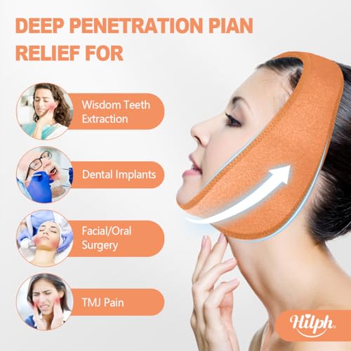 Hilph Wisdom Teeth Ice Pack Head Wrap, Face Ice Pack for Jaw Oral Surgery - color: Orange