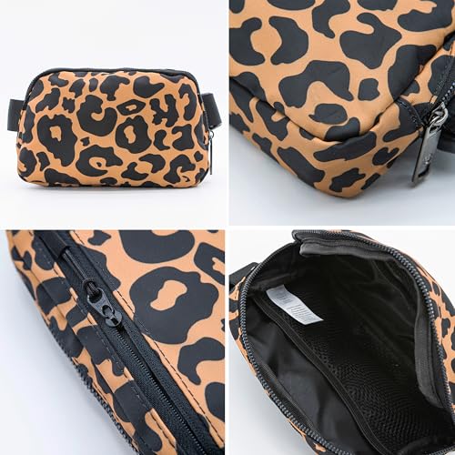 YOSHUYUKI Fanny Pack Cross Body Small Crossbody Bags for Women Men Trendy Nylon Waterproof Mini Purse Travel Running Belt Bag Lulu Dupes Bum Hip Chest Waist Pack Side Bag Must Have Leopard - color: Print Leopard