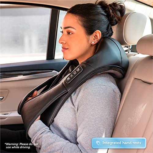 COMFIER Shiatsu Neck and Shoulder Massager with Heat,White Elephant Gifts for Adults,4D Deep Kneading Massage Pillow with Heat, Back Massager, Pillow Massage,Jet Black - color: Jet Black